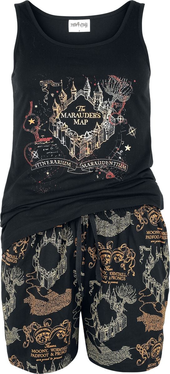 Harry Potter Schlafanzug - Marauder's map - S bis XXL - für Damen - Größe XL - schwarz  - EMP exklusives Merchandise! von Harry Potter