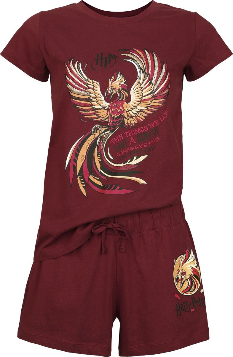 Harry Potter Schlafanzug - Order Of The Phoenix - S bis 3XL - für Damen - Größe 3XL - weinrot  - EMP exklusives Merchandise! von Harry Potter