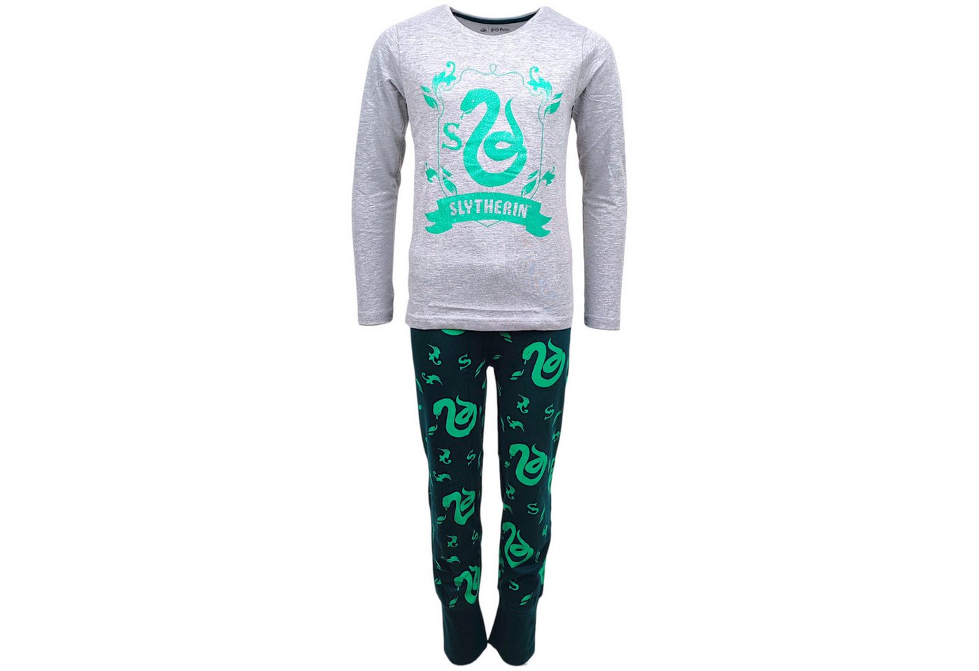 Harry Potter Schlafanzug Slytherin (2 tlg) Mädchen Pyjama langarm Gr. 134 - 164 cm von Harry Potter