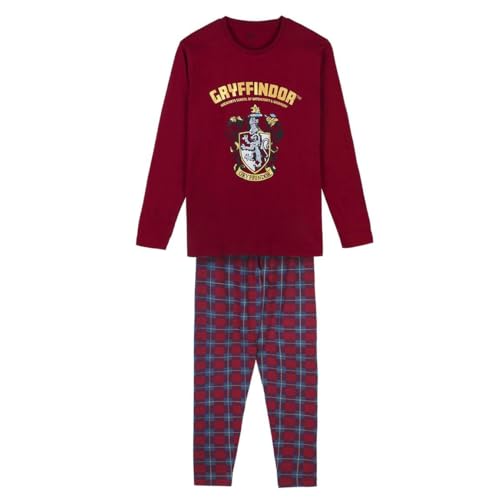 Harry Potter Schlafanzug für Damen, 2-Teilig für Erwachsene, Baumwolle Gryffindor Pyjama Geschenk für Erwachsene und Jugendliche | L von Harry Potter