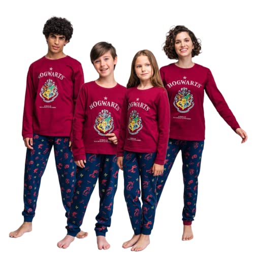 Harry Potter Schlafanzug für Jungen und Mädchen, Hogwarts Pyjama, Passendes Familien Pyjama Set, Geschenk für Kinder und Erwachsen (as3, Age, 12_Years, Regular, Mädchen, 12 Jahre) von Harry Potter