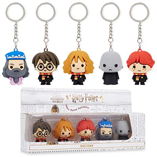 Harry Potter Schlüsselanhänger Set 5er/7er Stück Schlüsselanhänger Kinder Keychain Offizieller Fanartikel Geschenkideen (5-er Set) von Harry Potter