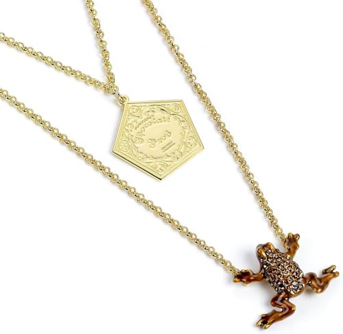 Harry Potter Schokofrosch Frauen Halskette goldfarben 925er Sterling Silber Fan-Merch, Filme von Harry Potter