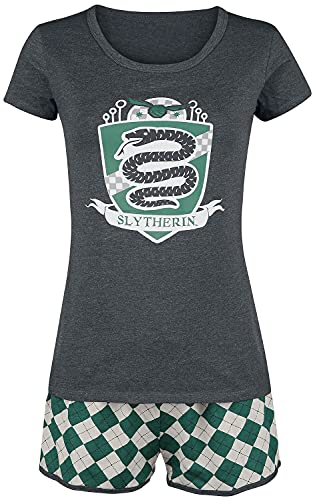 Harry Potter Slytherin Quidditch Frauen Schlafanzug grün/grau XS von Harry Potter