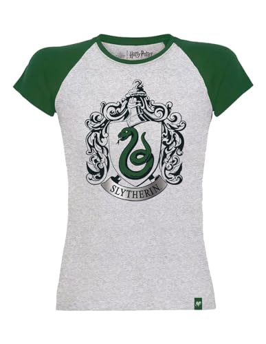 Harry Potter Slytherin Silver Frauen T-Shirt grün/grau L von Harry Potter