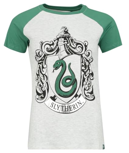 Harry Potter Slytherin Silver Frauen T-Shirt grün/grau M von Harry Potter