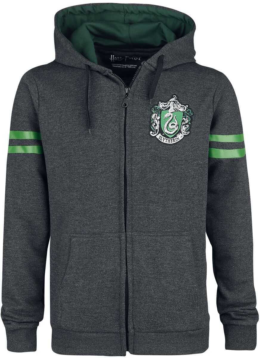 Harry Potter Slytherin Sport Kapuzenjacke dunkelgrau meliert in L von Harry Potter