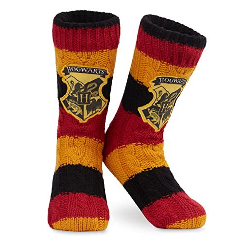 Harry Potter Socken Damen mit Kuschel Fleece und rutschfesten ABS Stopper Noppen (Mehrfarbig) von Harry Potter