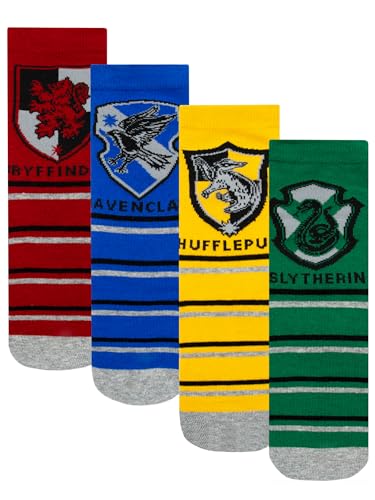 Harry Potter Socken | Hufflepuff, Slytherin, Ravenclaw, Gryffindor Socken | Socken Jungen | Mehrfarbig 31-36 von Harry Potter