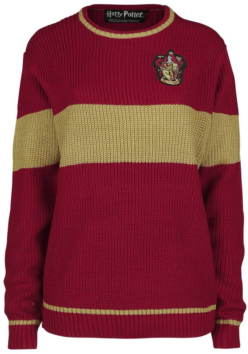 Harry Potter Strickpullover - Gryffindor - Quidditch - S bis XL - für Damen - Größe M - rot/gelb  - Lizenzierter Fanartikel von Harry Potter
