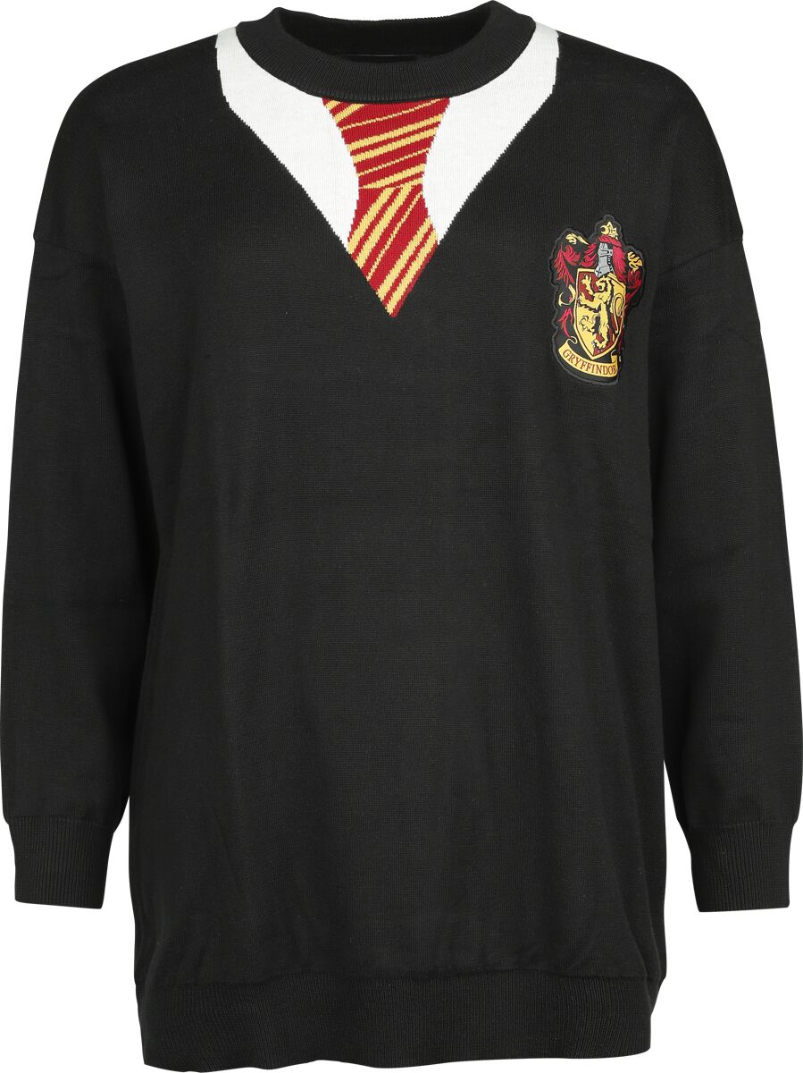 Harry Potter Strickpullover - Gryffindor - S bis XXL - für Damen - Größe L - schwarz  - Lizenzierter Fanartikel von Harry Potter