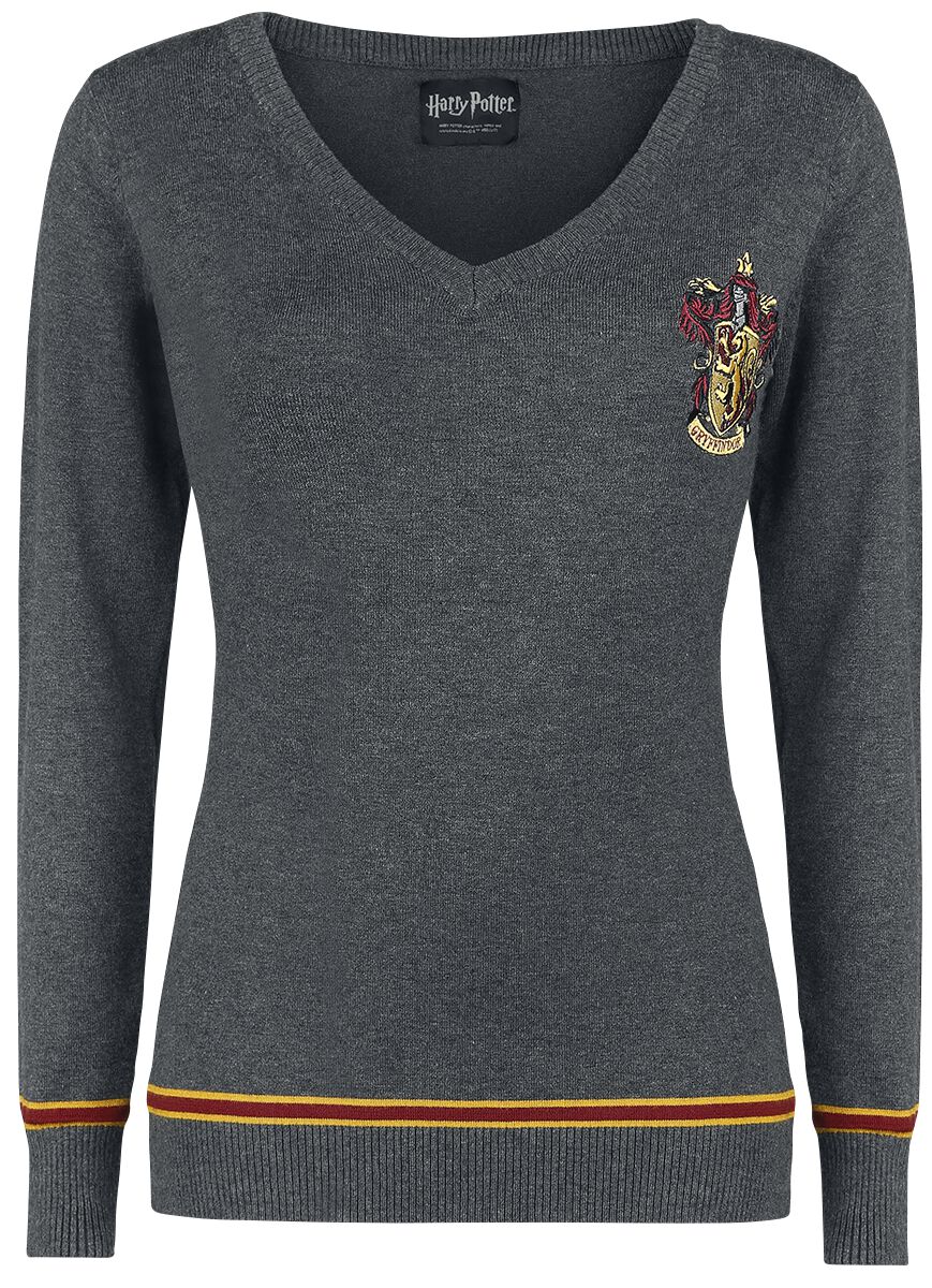 Harry Potter Strickpullover - Gryffindor - S bis XL - für Damen - Größe XL - grau meliert  - EMP exklusives Merchandise! von Harry Potter