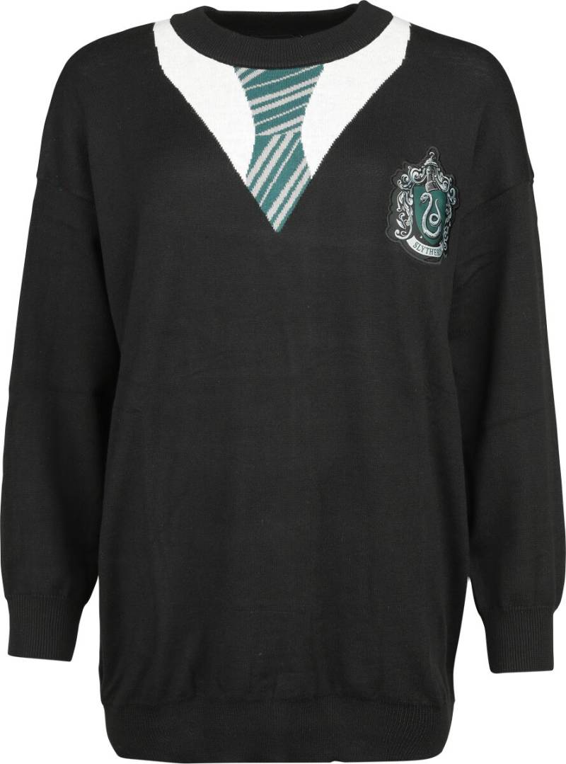 Harry Potter Strickpullover - Slytherin - S bis XL - für Damen - Größe L - schwarz  - Lizenzierter Fanartikel von Harry Potter