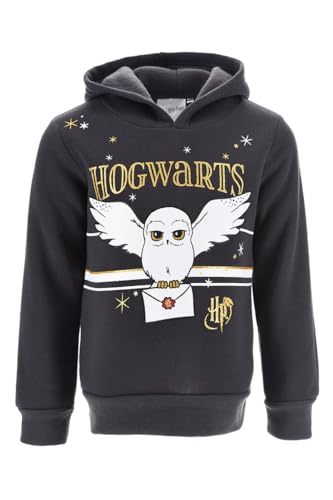 Harry Potter Sweatshirt für Mädchen, Hedwig Design Pullover, Schwarz Weiches Textil Sweatshirt, Kapuzenpullover für Mädchen, Geschenk für Mädchen, Größen 4 bis 8 Jahre (5 Jahre) von Harry Potter