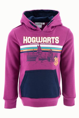 Harry Potter Sweatshirt für Mädchen, Hogwarts Design Pullover, Lila Weiches Textil Sweatshirt, Kapuzenpullover für Mädchen, Geschenk für Mädchen, Größen 6 bis 12 Jahre (10 Jahre) von Harry Potter