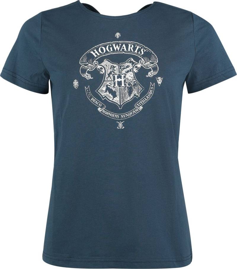 Harry Potter T-Shirt - British Fabric Criss-Cross - S bis XXL - für Damen - Größe XXL - blau  - EMP exklusives Merchandise! von Harry Potter