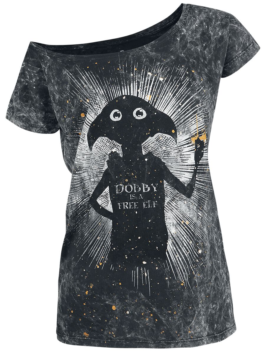 Harry Potter T-Shirt - Dobby Is A Free Elf - S bis 3XL - für Damen - Größe 3XL - schwarz  - EMP exklusives Merchandise! von Harry Potter