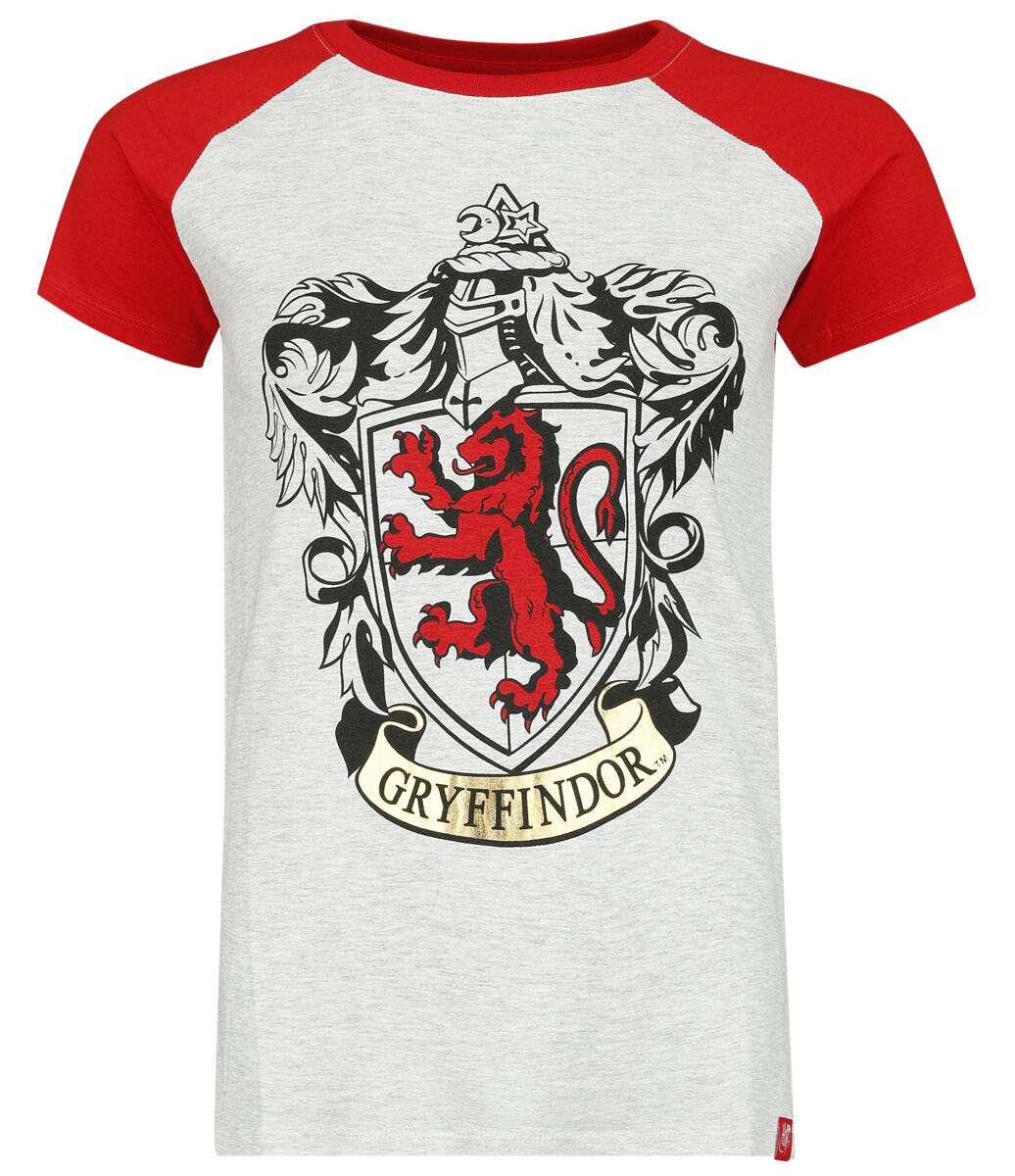 Harry Potter T-Shirt - Gryffindor Gold - S bis XXL - für Damen - Größe S - rot/grau  - Lizenzierter Fanartikel von Harry Potter