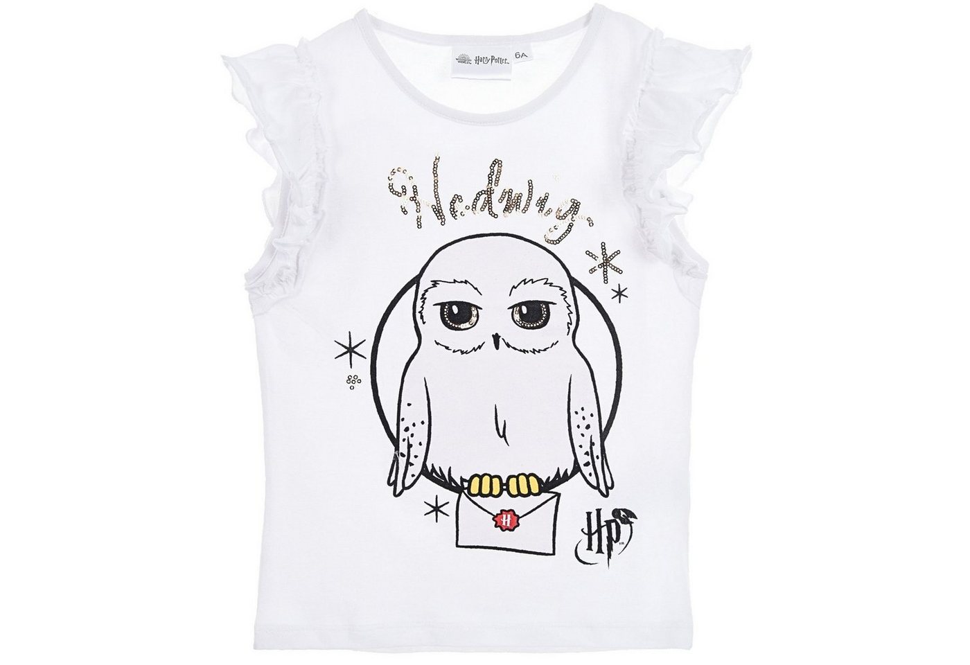 Harry Potter T-Shirt Hedwig Mädchen Kurzarmshirt aus Baumwolle Gr. 98 - 128 cm von Harry Potter