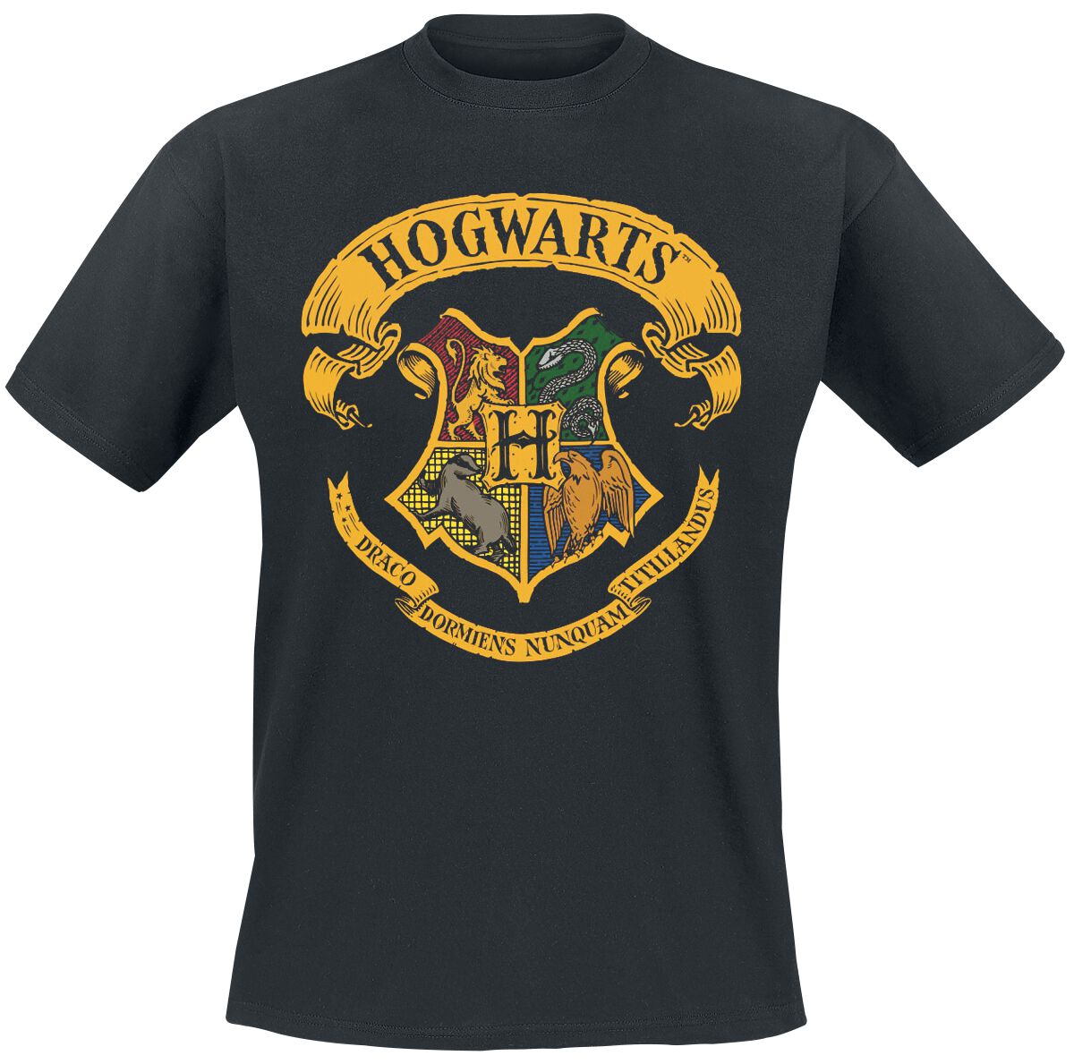 Harry Potter T-Shirt - Hogwart's Crest - S bis 4XL - für Männer - Größe L - schwarz  - Lizenzierter Fanartikel von Harry Potter
