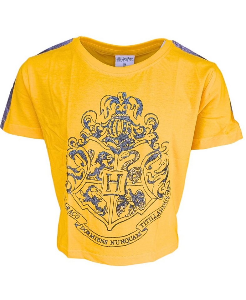 Harry Potter T-Shirt Hogwarts Mädchen Crop Top mit Glitzer Gr. 134- 164 cm von Harry Potter