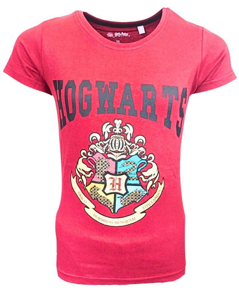 Harry Potter T-Shirt Hogwarts Mädchen Kurzarmshirt mit Glitzerdetails Gr. 134- 164 cm von Harry Potter