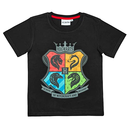 Harry Potter T-Shirt Jungen Mädchen Hogwarts Gryffindor (Schwarz, 110) von Harry Potter