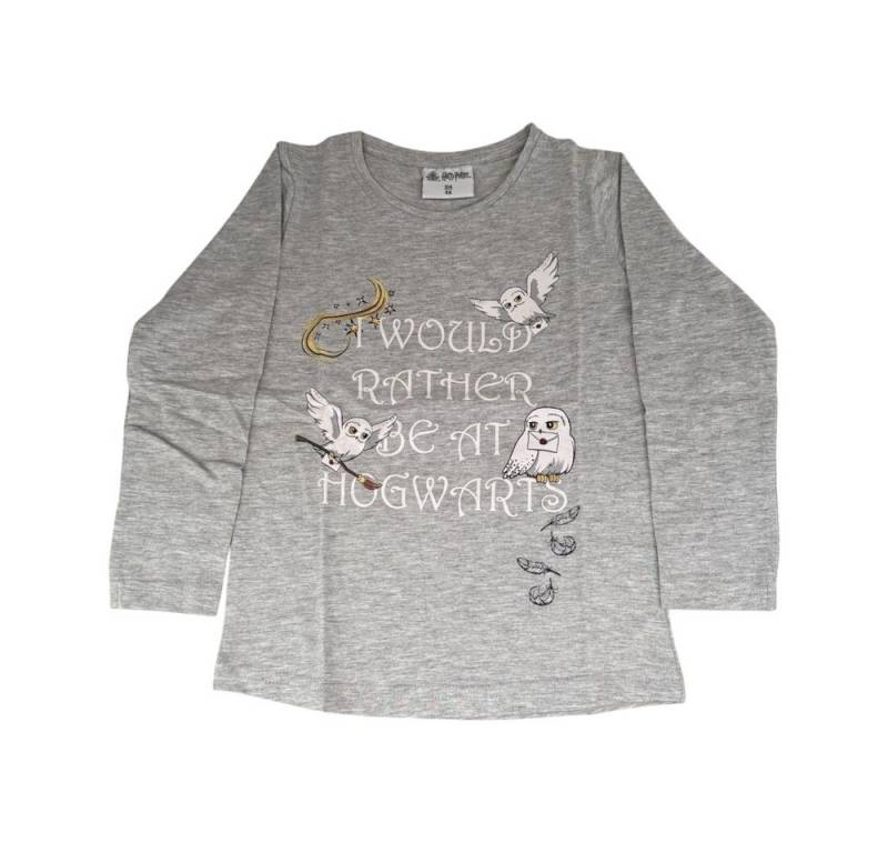 Harry Potter T-Shirt Langarm- Shirt für Mädchen, Harry Potter, Grau oder Rosa, Gr. 104-1 von Harry Potter