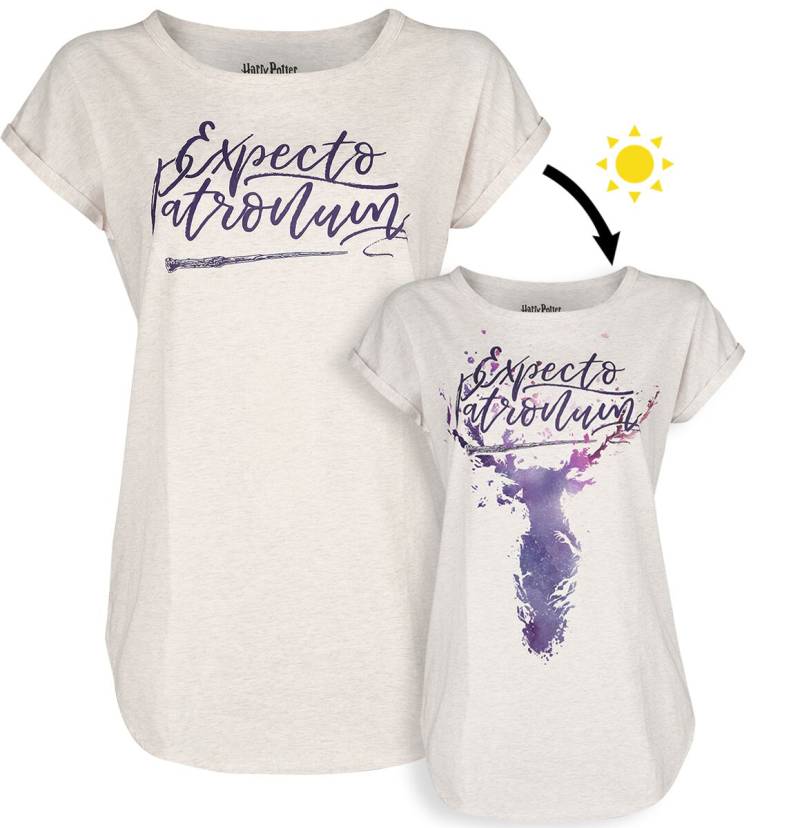 Harry Potter T-Shirt - Patronus UV - S bis XXL - für Damen - Größe M - creme meliert  - EMP exklusives Merchandise! von Harry Potter