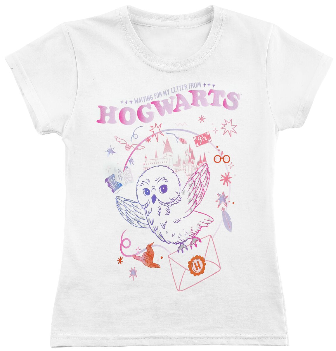 Harry Potter T-Shirt für Kinder - Kids - Hogwarts Letter - für Mädchen - weiß  - Lizenzierter Fanartikel von Harry Potter