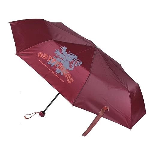 Harry Potter Taschenschirm Regenschirm Gryffindor Design Geschenk manueller Schirm 97 cm Durchmesser Fiberglas (Rot 2) von Harry Potter