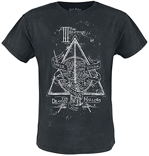 Harry Potter The Deathly Hallows Männer T-Shirt schwarz M 100% Baumwolle Dark Arts, Fan-Merch, Filme von Harry Potter