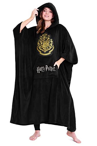 Harry Potter Übergroße Kapuzenpullover Decke Damen und Herren Oversized Hoodie Winter Warme Decke zu Überziehen(Schwarz Lang) von Harry Potter