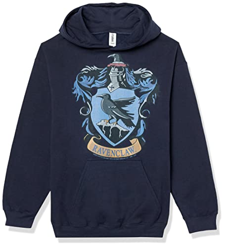 Harry Potter Unisex Kinder Ravenclaw House Crest Kapuzenpullover, Marineblau meliert, S von Harry Potter