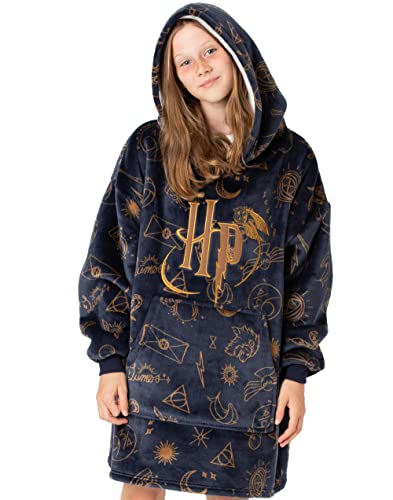 Harry Potter Vuddie übergroße Decke Hoodie Kids Navy oder weißes Fleece Einheitsgröße von Harry Potter