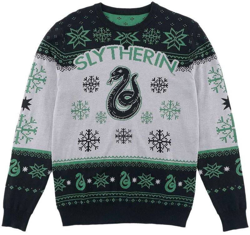 Harry Potter Weihnachtspullover - Slytherin - XL bis XXL - für Männer - Größe XL - multicolor  - Lizenzierter Fanartikel von Harry Potter