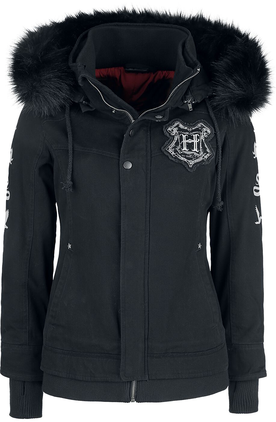 Harry Potter Winterjacke - Hogwarts Crest - XS bis XXL - für Damen - Größe L - schwarz  - EMP exklusives Merchandise! von Harry Potter