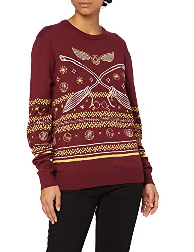 Harry Potter Women's WOHAPOMPU037 Pullover, Bordeaux, Large von cotton division