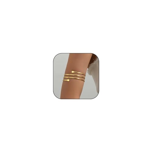 Armmanschette, goldfarbener Oberarmschmuck für Damen, klobige Manschette, Armreif, Armbänder, Schmuck, Sommerkleider, Outfit-Zubehör, Adjustable, Metall, Kein Edelstein Armmanschette, goldfarbener Oberarmschmuck für Damen, klobige Manschette, Armreif, Armbänder, Schmuck, Sommerkleider, Outfit-Zubehör, Adjustable, Metall, Kein Edelstein von Harry and Henry