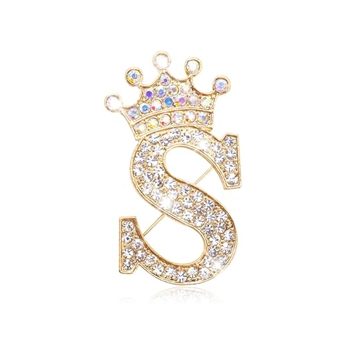 Broschen und Anstecknadeln für Frauen, Initialenbrosche, Tasche, Charm, Strass, Broschen für Hochzeitskleid, Rucksäcke, Kleidung, Handwerk, Zubehör, individuelles Schmuckgeschenk, Gold, Messing von Harry and Henry
