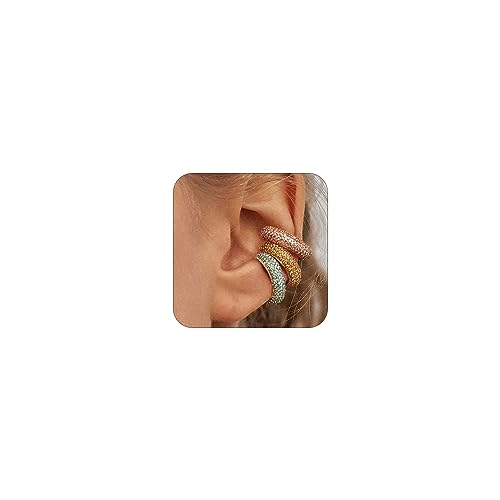 Chunky Ear Cuff Earrings Non Piercing Round Huggie Minimalism Ear Clip Earrings Fake Cartilage Earrings for Women, Metall, Sonstiges von Harry and Henry