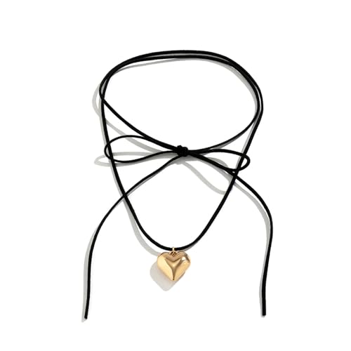 Harry and Henry Boho-Halskette für Damen, Herz-Halsband, verstellbar, schwarz, gewachst, Hippie-Halskette, trendiger Schmuck, Einstellbar, Metall, Kein Edelstein Harry and Henry Boho-Halskette für Damen, Herz-Halsband, verstellbar, schwarz, gewachst, Hippie-Halskette, trendiger Schmuck, Einstellbar, Metall, Kein Edelstein von Harry and Henry