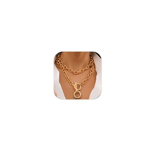 Harry and Henry Klobige goldene Knebel-Halskette, trendig, Silber, kubanische Gliederkette, Choker, Knebelverschluss, Halsketten für Frauen, klobige Statement-Halsketten, Schmuckgeschenke, Zink, Kein Harry and Henry Klobige goldene Knebel-Halskette, trendig, Silber, kubanische Gliederkette, Choker, Knebelverschluss, Halsketten für Frauen, klobige Statement-Halsketten, Schmuckgeschenke, Zink, Kein von Harry and Henry