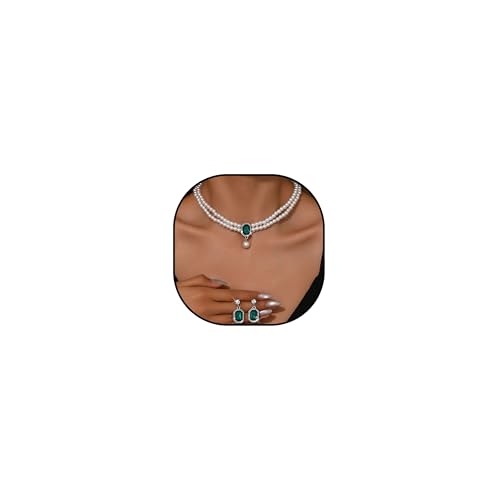 Perlenkette und Ohrringe Set für Damen, zierlicher weißer Perlenschmuck, Geschenk-Set, Strass-Akzent, eleganter Schmuck, Metall, Kein edelstein Perlenkette und Ohrringe Set für Damen, zierlicher weißer Perlenschmuck, Geschenk-Set, Strass-Akzent, eleganter Schmuck, Metall, Kein edelstein von Harry and Henry