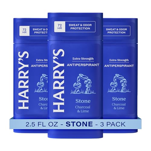 Harry's Extra-Strength Antiperspirant – Odor & Enhanced Sweat Control Antiperspirant für Männer – Stein (3 Count) von Harry's