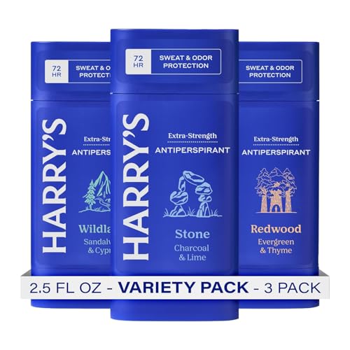 Harry's Extra starkes Anti-Transpirant Deodorant für Männer, variable Packung, Stein, Secoya, Wildlands (3 Stück) von Harry's