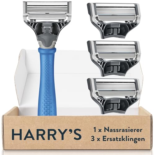 Harry’s Nassrasierer für Männer – Rasier-Set mit blauem Griff, 3 Ersatz-Rasierklingen Rasierer, Rasierklingen, Rasierklingen für Herren, Rasier Klingen Männer, Nassrasierer Klingen Harry’s Nassrasierer für Männer – Rasier-Set mit blauem Griff, 3 Ersatz-Rasierklingen Rasierer, Rasierklingen, Rasierklingen für Herren, Rasier Klingen Männer, Nassrasierer Klingen von Harry's