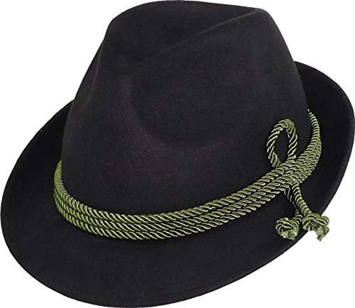 Gustav Müller Kleiner Trachten Hut in 2 Farben, Kopfgröße:60, Farben:schwarz von Harrys-Collection
