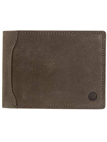 Harrys-Collection HC Herren Geldbörse Quer aus Büffel Leder RFID Schutz Vintage, Farben:Dunkelbraun von Harrys-Collection