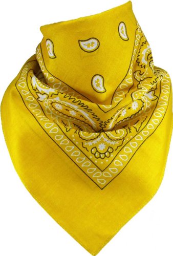 Harrys-Collection Unisex Bandana Bindetuch 100% Baumwolle (1 er 6 er oder 12 er Pack), Farbe:gelb von Harrys-Collection